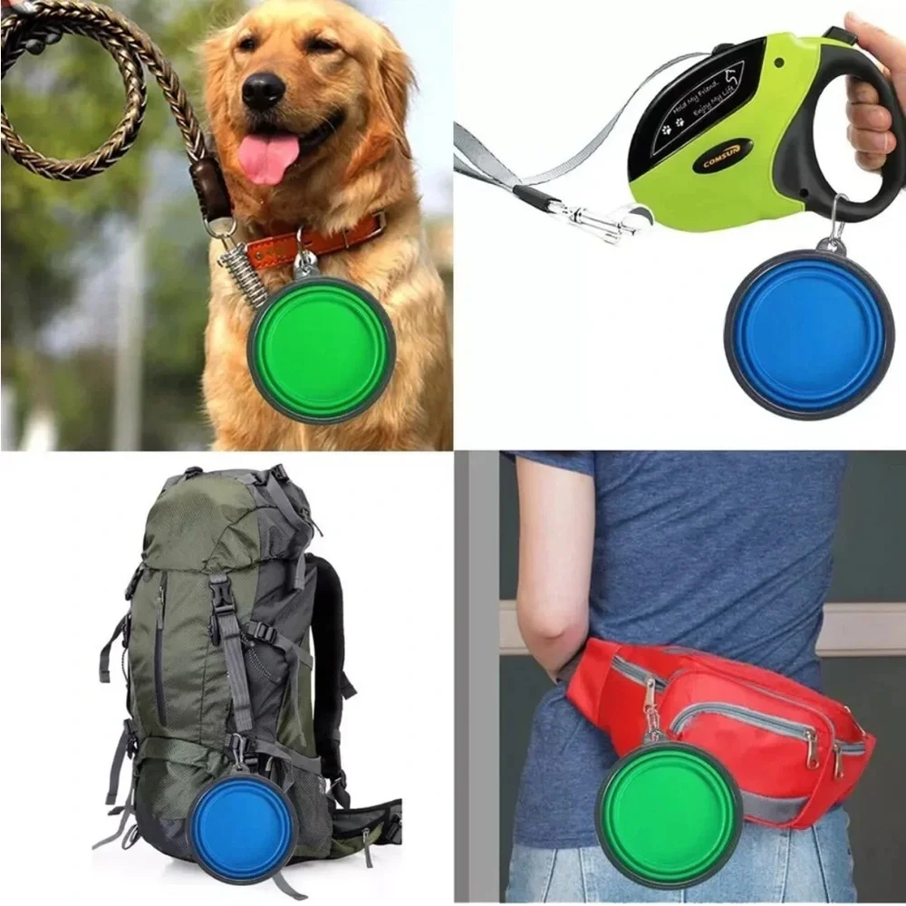 Portable Blue Dog Bowl with Clip(2pack)